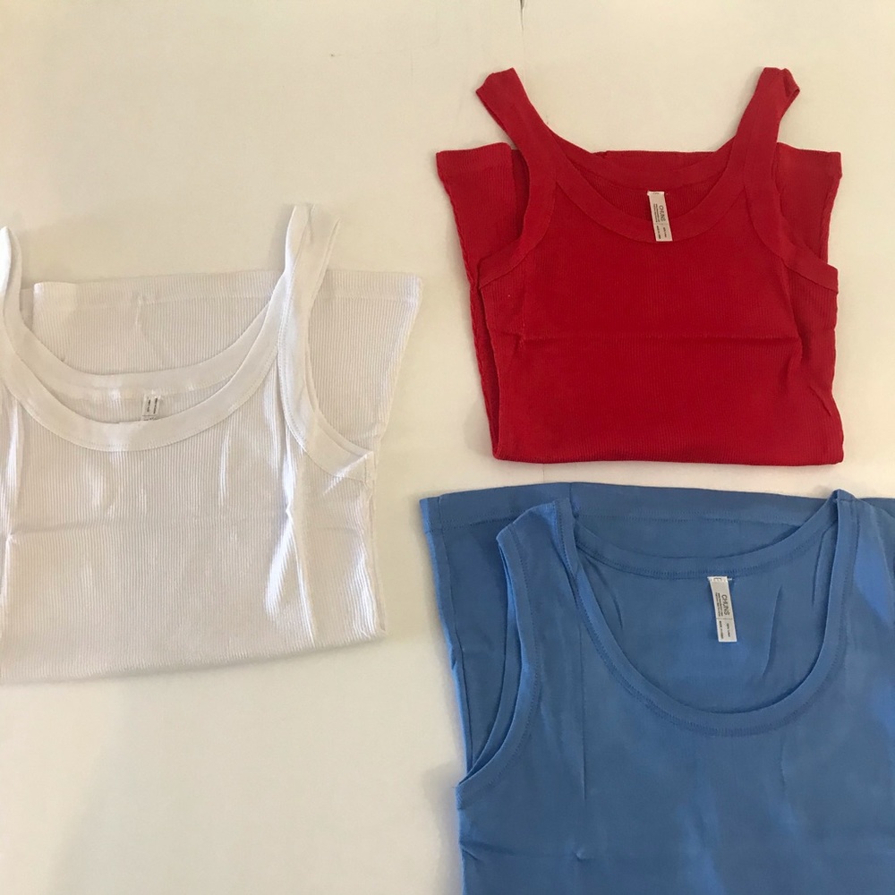Tank Top Chuns bundle of 3 white/blue/ Red size S